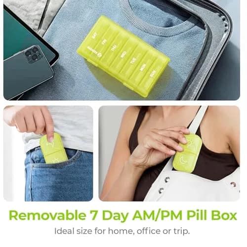 AUVON Weekly Pill Organizer 2 Times a Day, 14 Compartments | FDA Approved, BPA-Free, Portable for Travel thumbnail 6