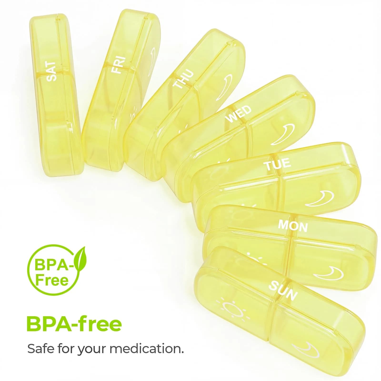 AUVON Weekly Pill Organizer 2 Times a Day, 14 Compartments | FDA Approved, BPA-Free, Portable for Travel - view 7