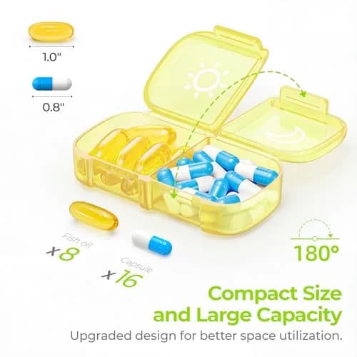 AUVON Weekly Pill Organizer 2 Times a Day, 14 Compartments | FDA Approved, BPA-Free, Portable for Travel thumbnail 2