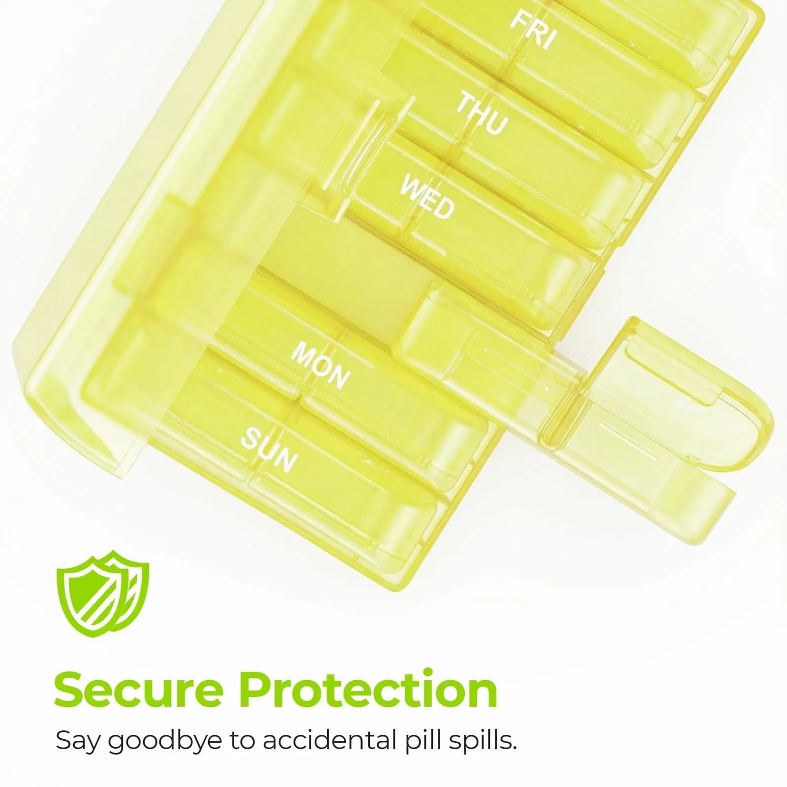 AUVON Weekly Pill Organizer 2 Times a Day, 14 Compartments | FDA Approved, BPA-Free, Portable for Travel - view 4