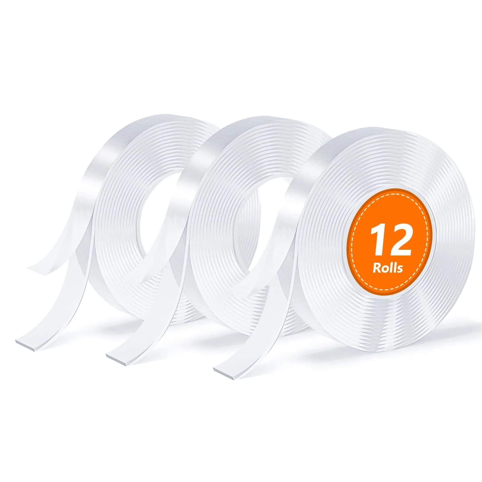 SUTOUG Double Sided Tape 12 Rolls | 36.6 m (120 ft) Total Length | Traceless, Washable, Reusable Nano Tape - main product image