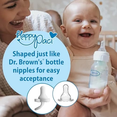 Dr. Brown's HappyPaci Silicone Pacifier 0-6m | Soft, BPA-Free, Contoured Shield thumbnail 2