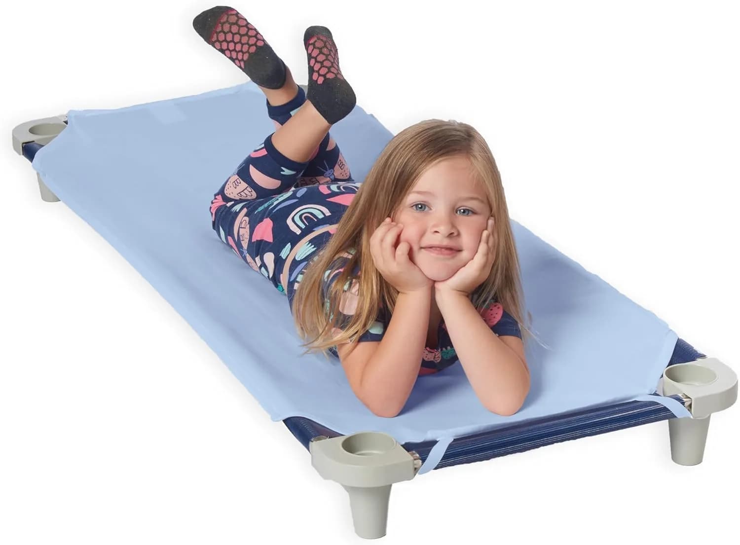 Rollee Pollee Blue Microfiber Cot Sheets - 23" x 42" - Secure Fit for Daycare Cots - view 4