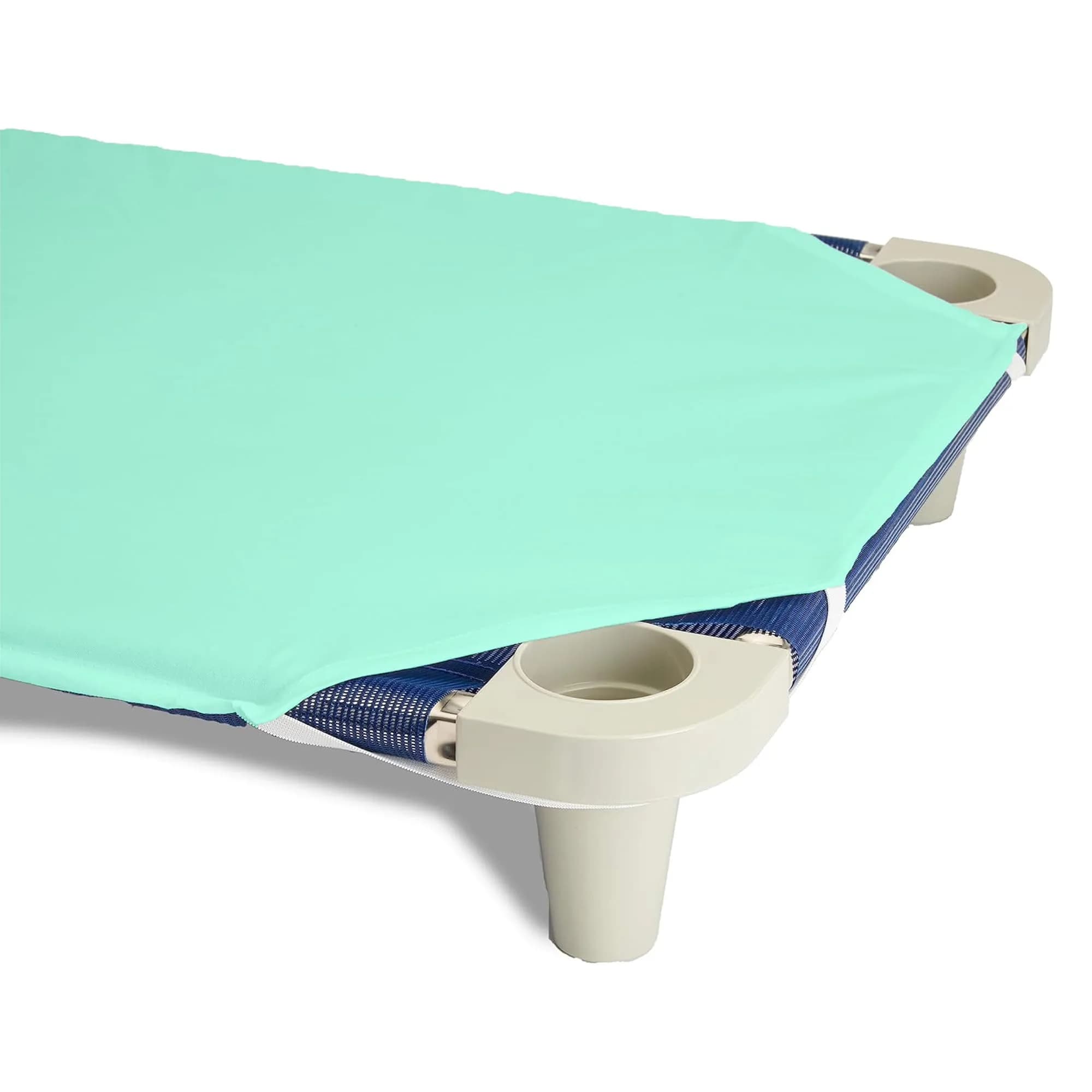 Rollee Pollee Green Microfiber Fitted Cot Sheets - 23" x 52" - Soft & Durable for Daycare - view 3