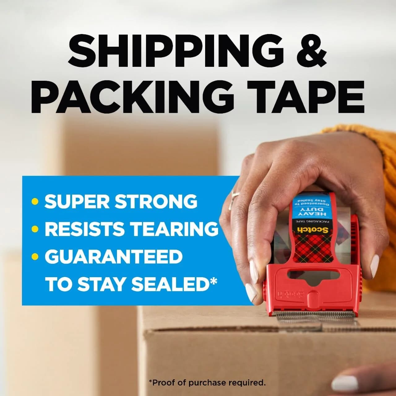 Scotch Heavy Duty Shipping Packaging Tape, Clear, 2 Rolls & 2 Dispensers (2000 Total Inches) | Split-Resistant Industrial Strength - view 2