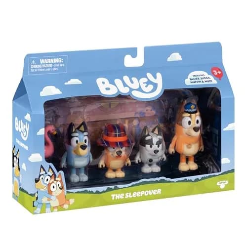 Bluey The Sleepover Figure 4-Pack with Flamingo Accessory | Kids Toys Ages 3+ thumbnail 4
