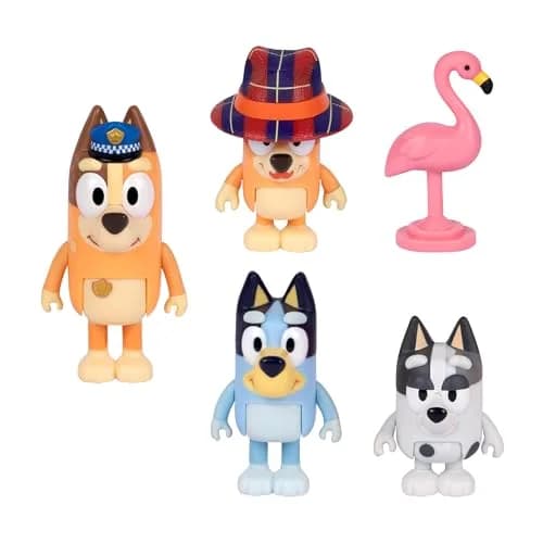 Bluey The Sleepover Figure 4-Pack with Flamingo Accessory | Kids Toys Ages 3+ thumbnail 1