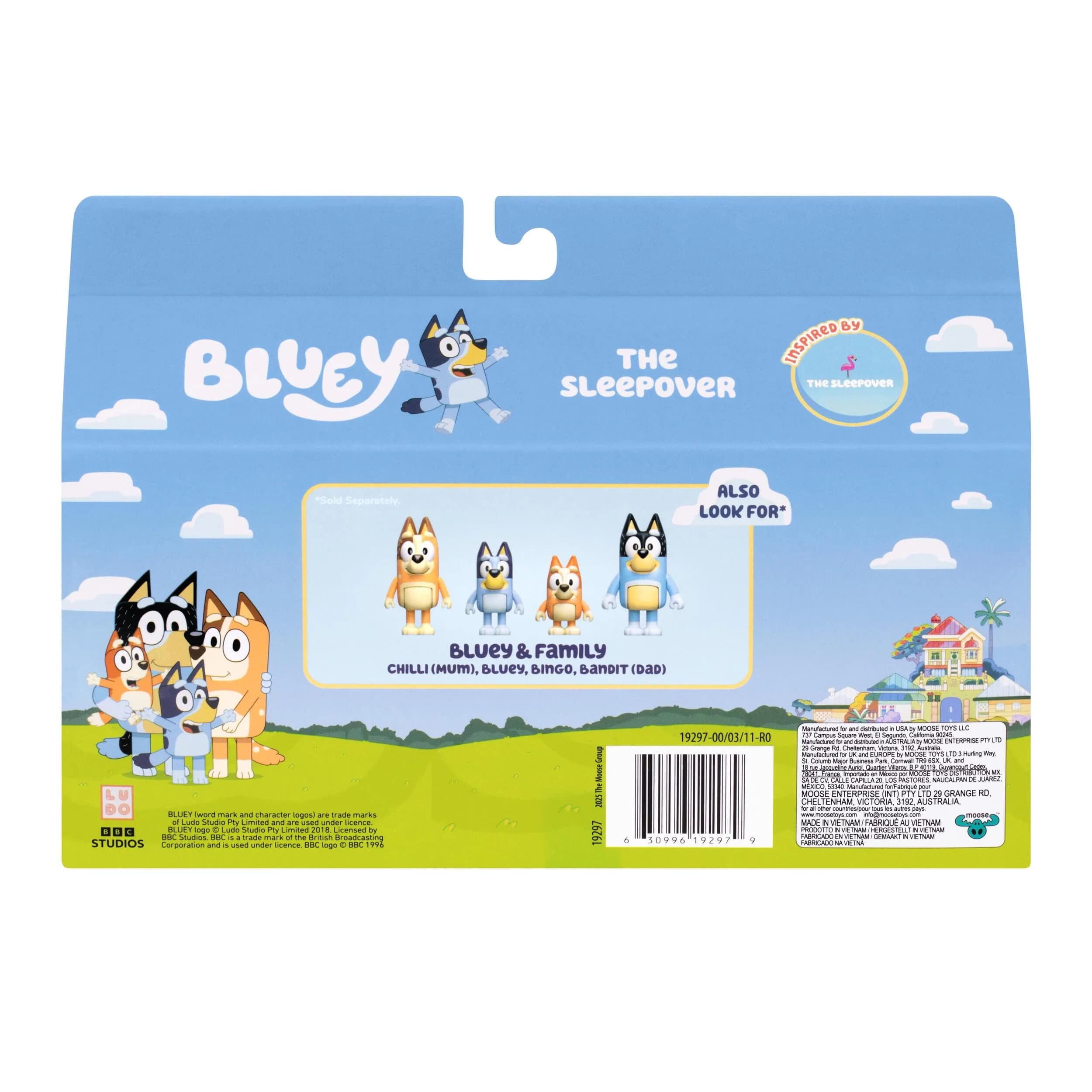 Bluey The Sleepover Figure 4-Pack with Flamingo Accessory | Kids Toys Ages 3+ - view 2