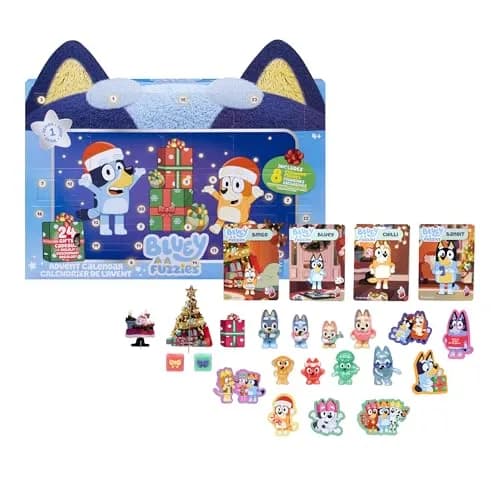 Bluey Fuzzies Advent Calendar Pack, 8 Exclusive Mini-Figures & 24 Surprises | Holiday-Themed Fun thumbnail 1