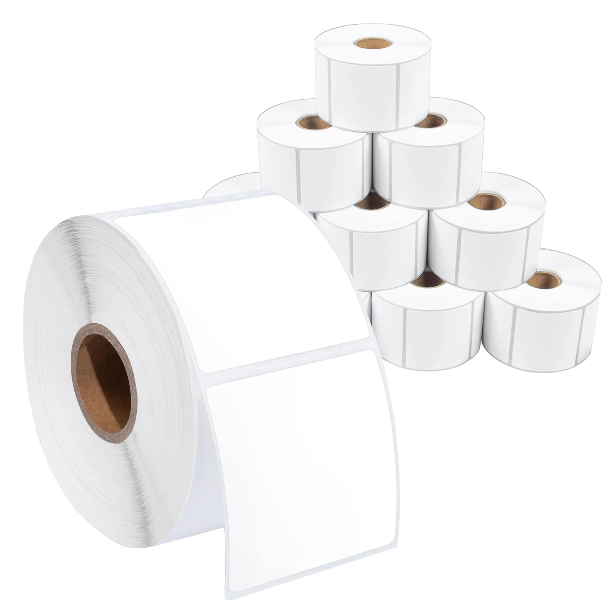 Spartan Industrial 3" x 3" Direct Thermal Labels 5000 Count (10 Rolls, 500 Labels/Roll) | Matte White, Permanent Adhesive, Perforated - main product image