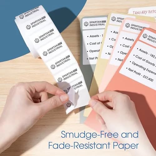 Spartan Industrial 3" x 3" Direct Thermal Labels 5000 Count (10 Rolls, 500 Labels/Roll) | Matte White, Permanent Adhesive, Perforated thumbnail 4