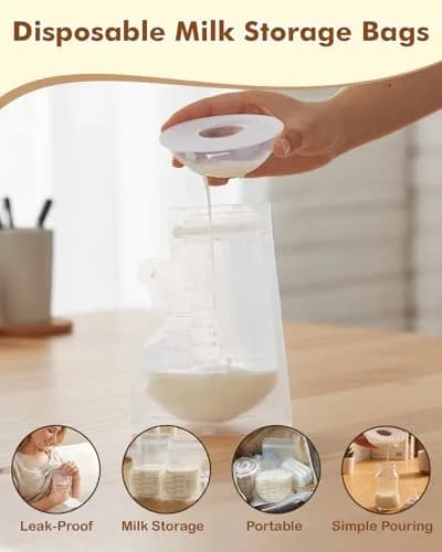 Lictin Breast Milk Collector Set with Storage Bags & Box - 60ml Cups | Protects Nipples & Collects Leaks thumbnail 6