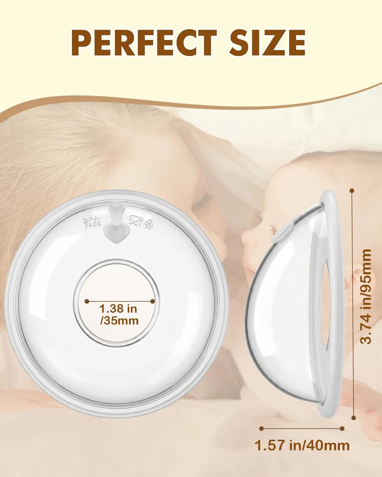 Lictin 60ml Breast Milk Collector & Nipple Shields Set - 2 Piece Storage Bag/Box for Breastfeeding Moms - view 2
