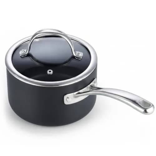 Cooks Standard 1 & 2-Quart Hard-Anodized Nonstick Saucepan with Glass Lid | Durable, Even Heating, Easy Cleanup thumbnail 8