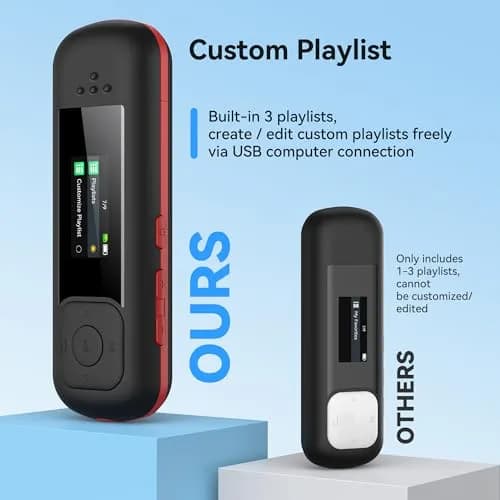 AGPTEK A55PL MP3 Player 64GB (2.5 oz) | Swappable AAA Battery, Type-C & USB thumbnail 6
