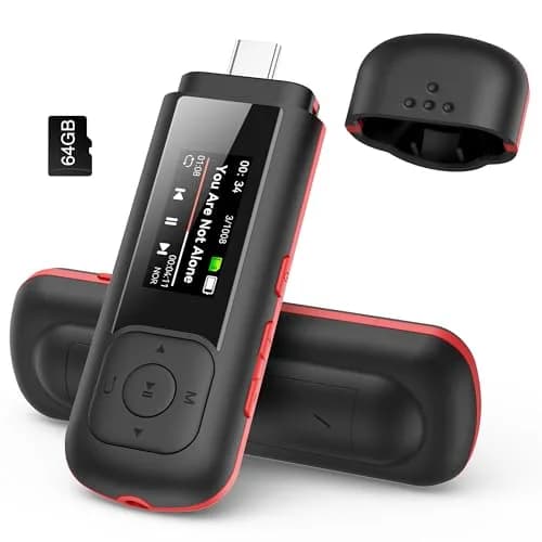 AGPTEK A55PL MP3 Player 64GB (2.5 oz) | Swappable AAA Battery, Type-C & USB thumbnail 1