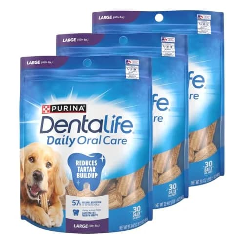 Dentalife Purina Large Dog Dental Chews 90 ct. | Tartar Reduction & Fresh Breath (100-120c) thumbnail 1