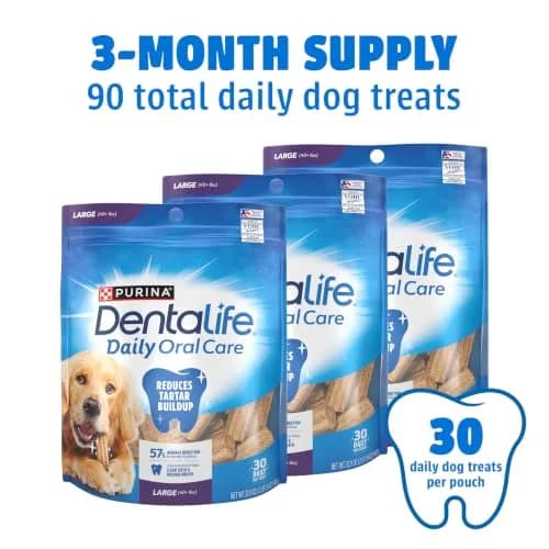 Dentalife Purina Large Dog Dental Chews 90 ct. | Tartar Reduction & Fresh Breath (100-120c) thumbnail 4