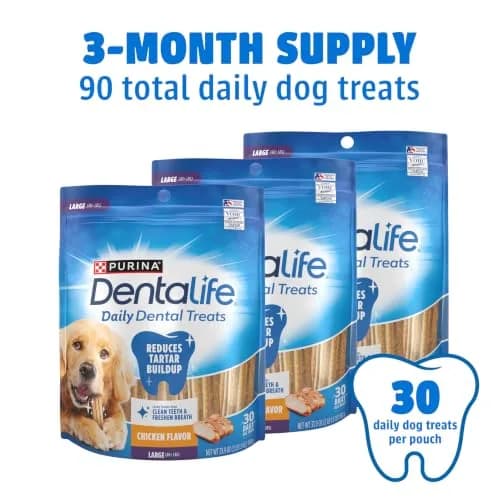 Dentalife Purina Large Dog Dental Chews 90 ct. | Tartar Reduction & Fresh Breath (100-120c) thumbnail 5