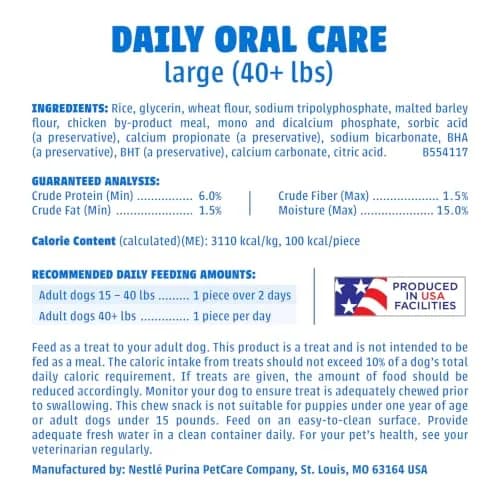 Dentalife Purina Large Dog Dental Chews 90 ct. | Tartar Reduction & Fresh Breath (100-120c) thumbnail 8