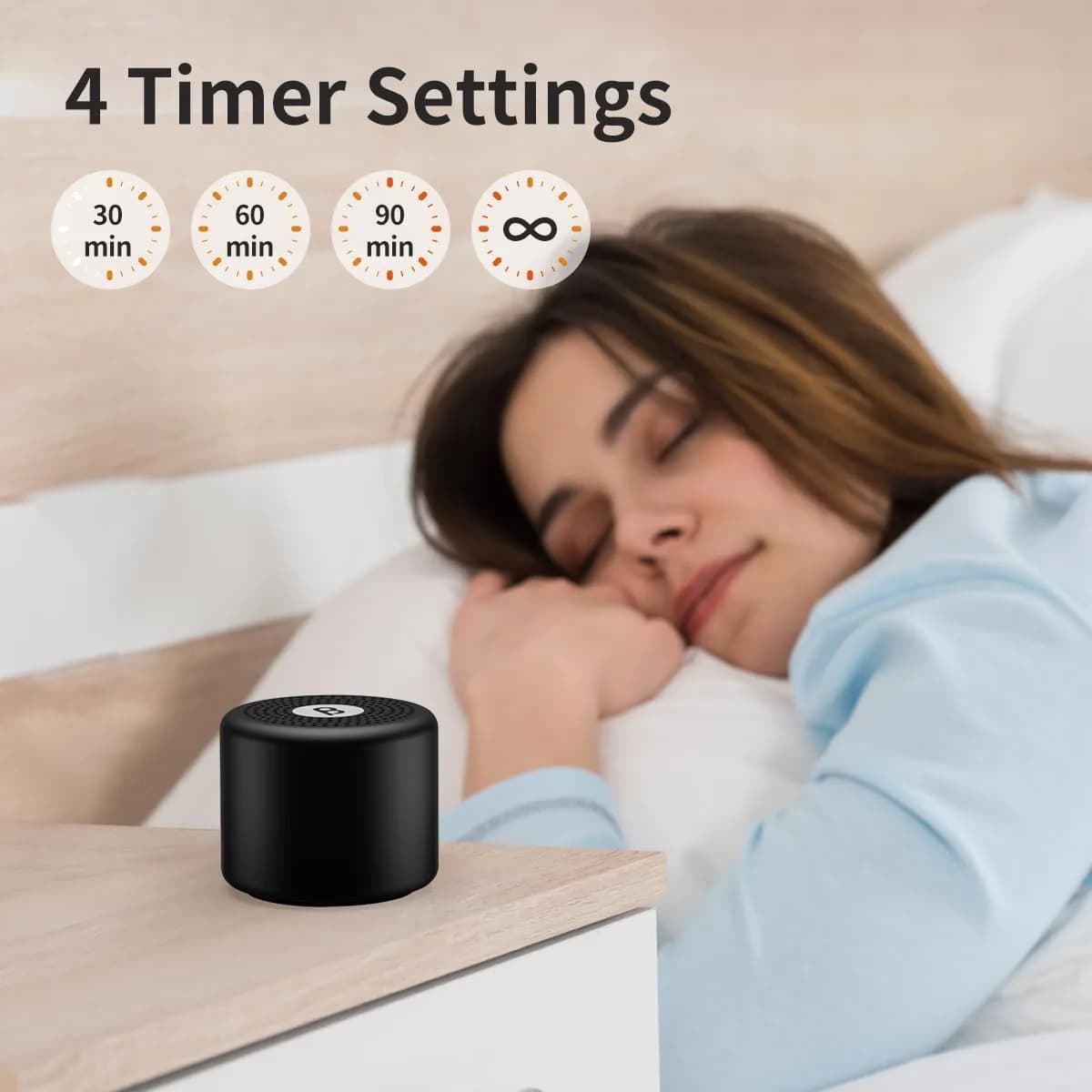 BodyHush Mini Portable White Noise Machine in Black - 30 Sounds, 32 Volume Levels, Rechargeable - view 3