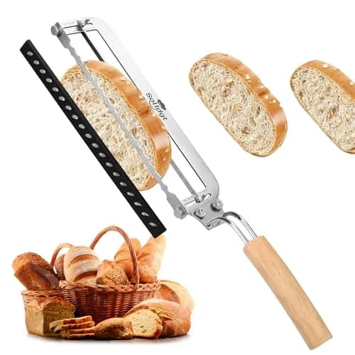 Solldgt Bread Slicer 9" Adjustable Stainless Steel | Perfect for Homemade Bread & Artisan Loaves thumbnail 1