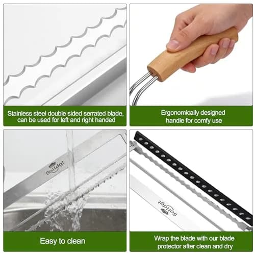 Solldgt Bread Slicer 9" Adjustable Stainless Steel | Perfect for Homemade Bread & Artisan Loaves thumbnail 8