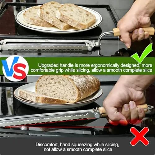 Solldgt Bread Slicer 9" Adjustable Stainless Steel | Perfect for Homemade Bread & Artisan Loaves thumbnail 2