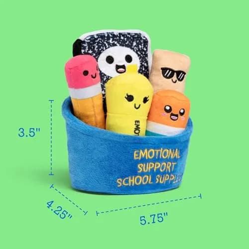 WHAT DO YOU MEME? Emotional Support School Supplies Plush Set with Basket | 6 Pieces, Polyester thumbnail 3