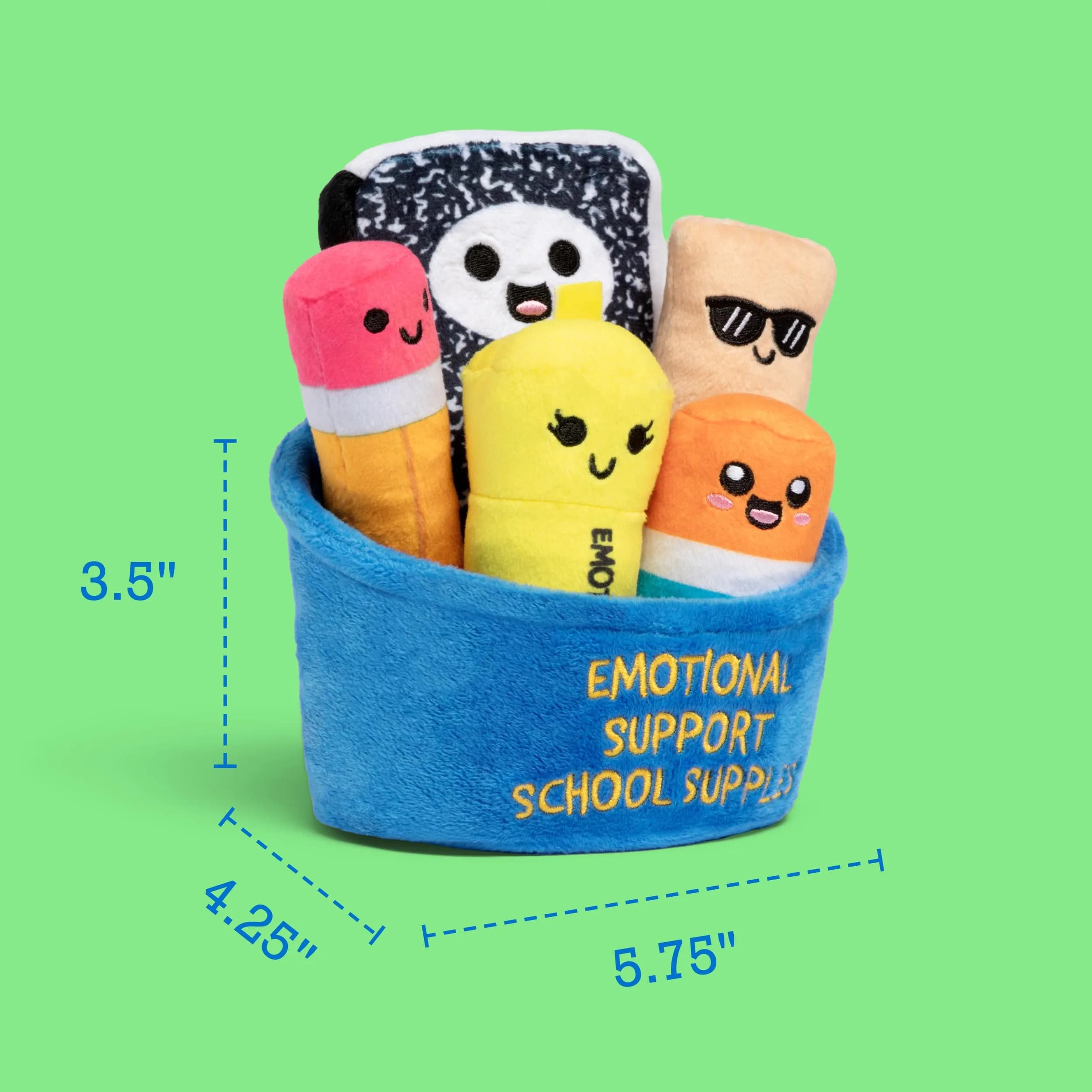 WHAT DO YOU MEME? Emotional Support School Supplies Plush Set with Basket | 6 Pieces, Polyester - view 3