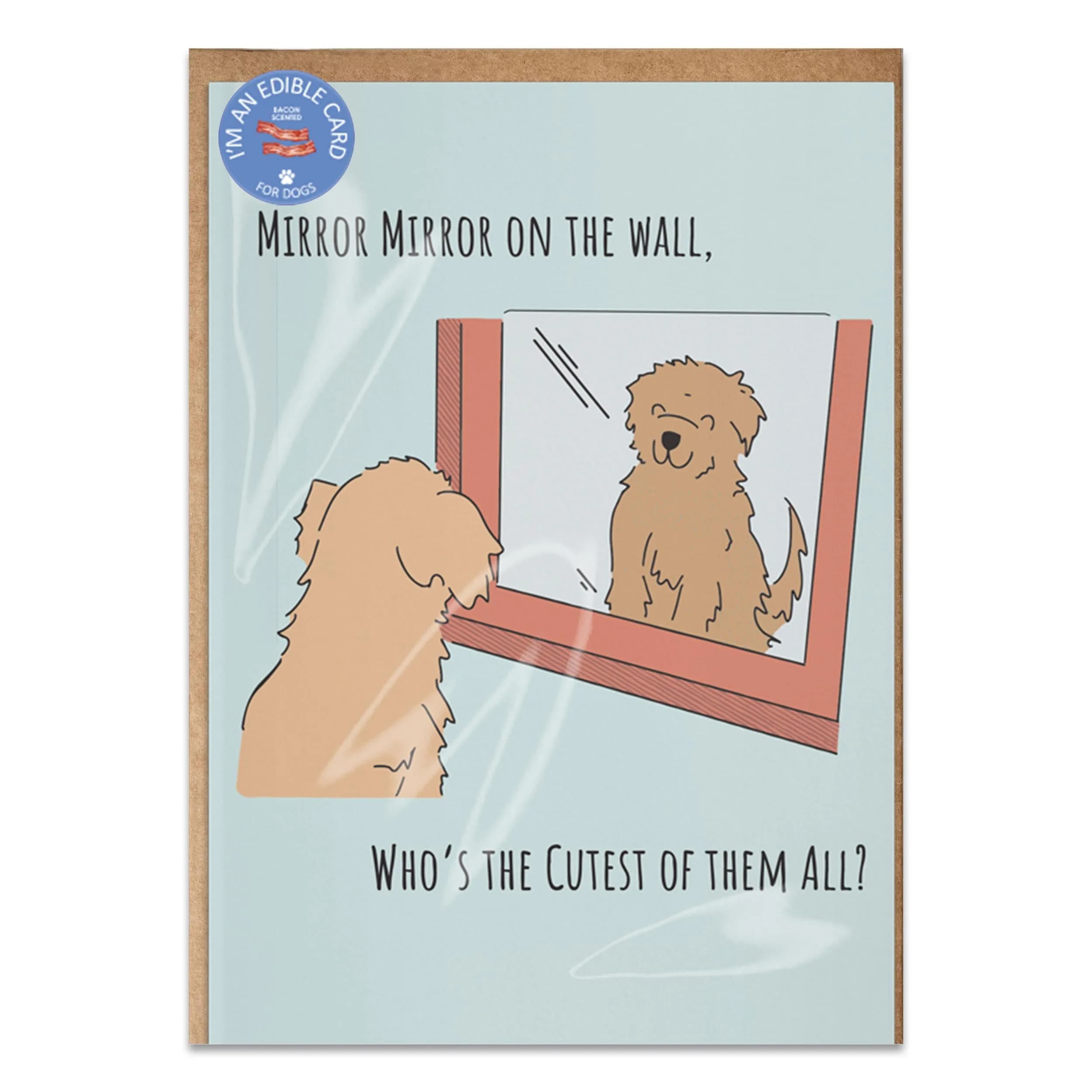 Poochie-Pets Edible Greeting Card for Dogs | Bacon-Flavored Dog Treat Gift with Edible Ink Pen, Gluten & Grain Free, Made in USA