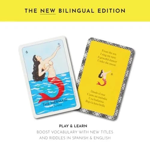 Loteria Game (Bilingual Edition) | Family & Educational Mexican Bingo for Kids & Adults, 54 Cards, 8 Reversible Boards, 108 Tokens thumbnail 4