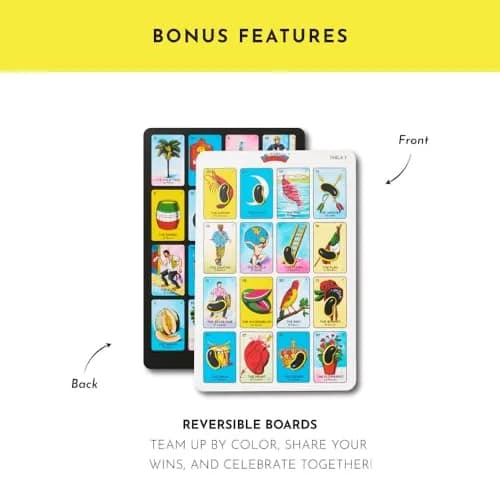 Loteria Game (Bilingual Edition) | Family & Educational Mexican Bingo for Kids & Adults, 54 Cards, 8 Reversible Boards, 108 Tokens thumbnail 5
