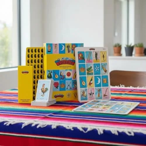 Loteria Game (Bilingual Edition) | Family & Educational Mexican Bingo for Kids & Adults, 54 Cards, 8 Reversible Boards, 108 Tokens thumbnail 6