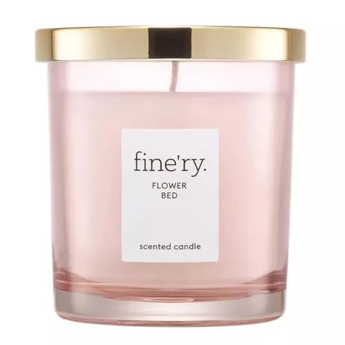 Fine'ry Flower Bed Scented Soy Candle & Cotton Wick 7oz | Peony, Green Apple, Bamboo Leaf thumbnail 1