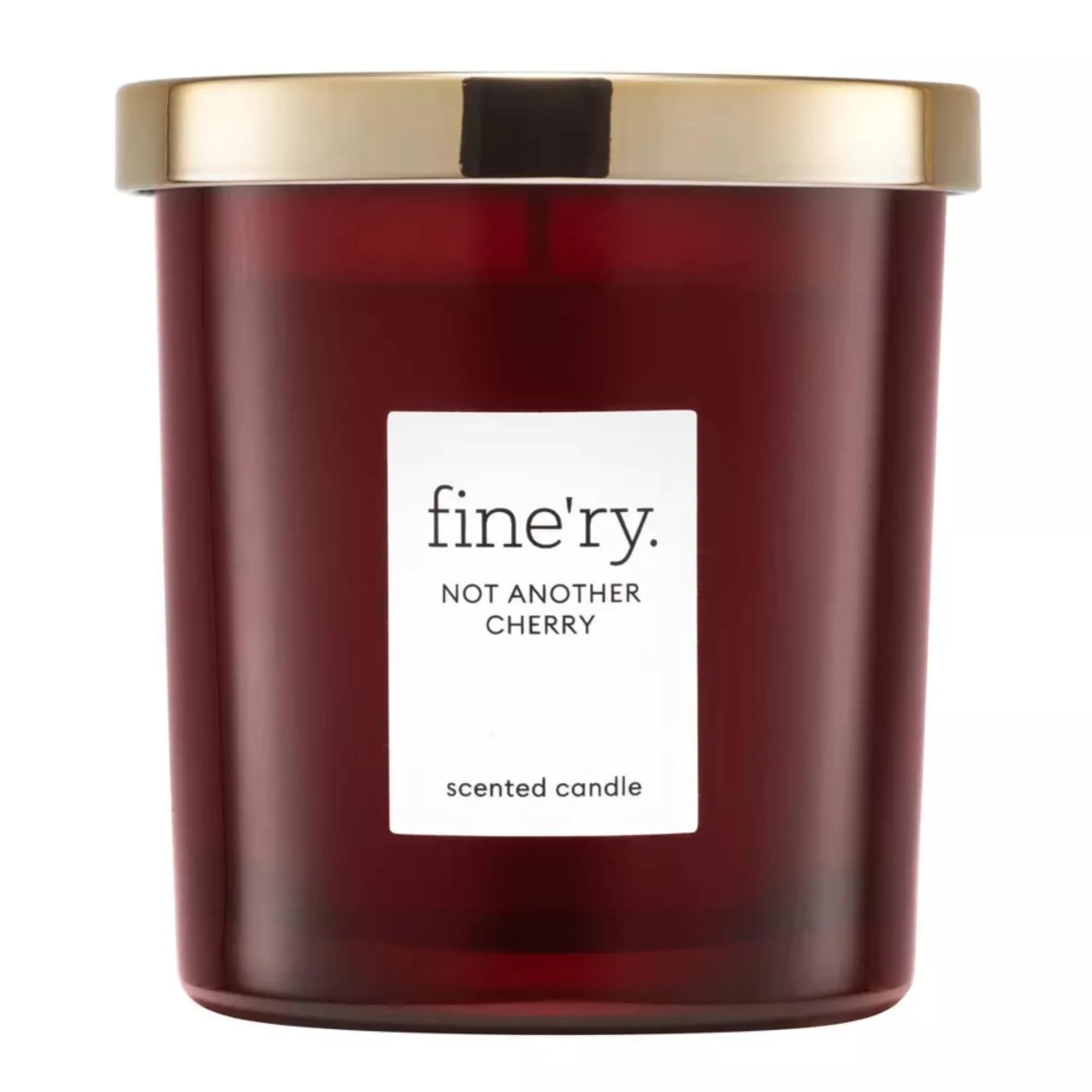 Fine'ry Vegan 7oz Cherry Almond Scented Soy Candle & Cotton Wick | 37 Hour Burn Time, Luxe Jar + Lid, Paraben Free, Vegan - main product image