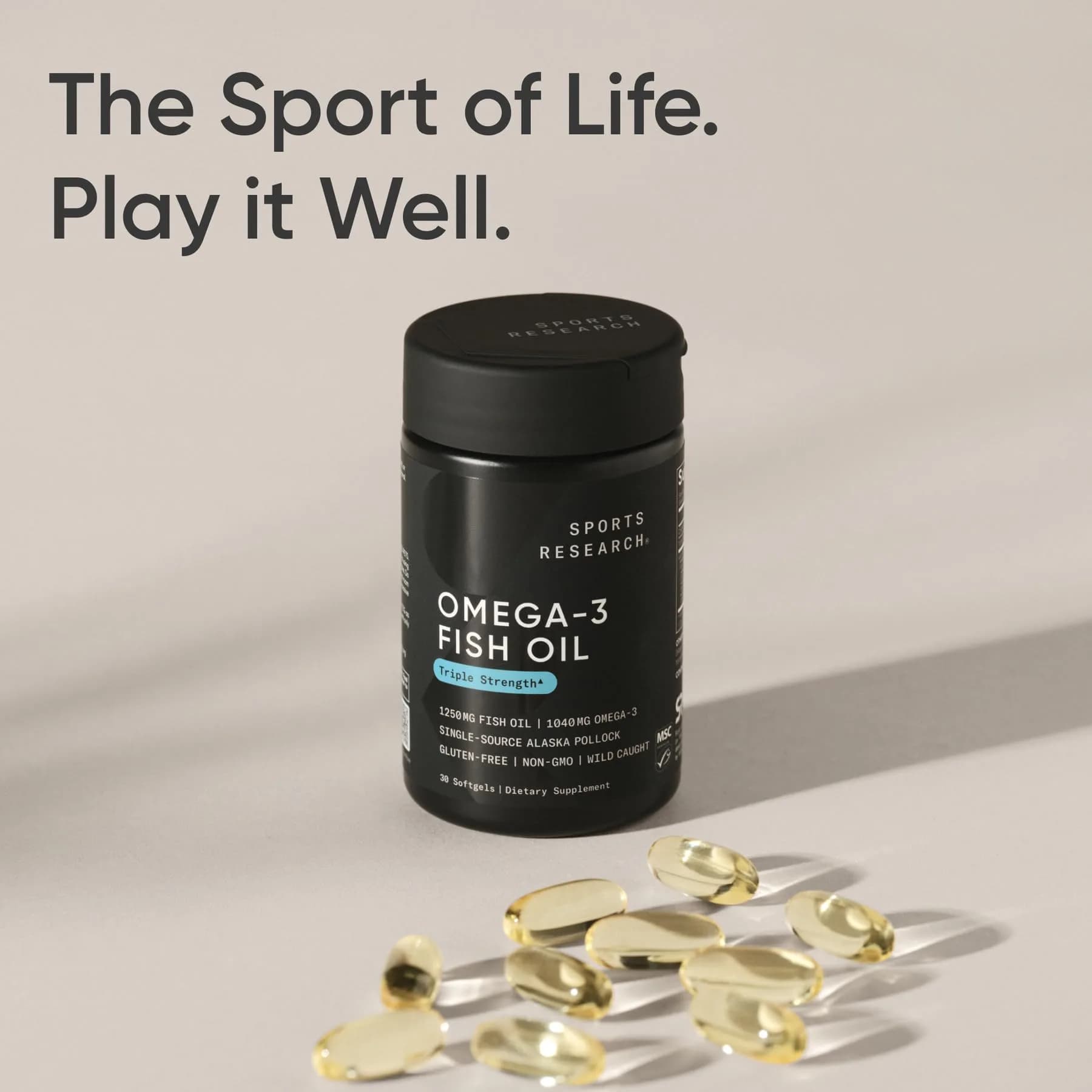 Sports Research Omega-3 Fish Oil 1250mg Softgels | IFOS 5-Star Certified - view 7