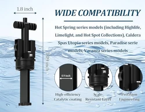 Virellionixis Salt Water Chlorination System Cartridge Replacement for Spas & Hot Tubs 3-Pack | Gentle, Soft Fresh Water for Sensitive Skin thumbnail 2