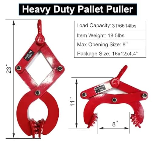 BONOOTH Pallet Puller Clamp 3T (6615 LBS) | 28.5 cm (11 Inches) Jaw Opening thumbnail 3