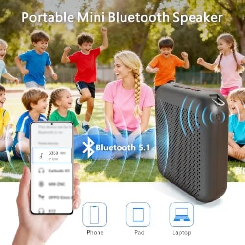 Norwii 15W Portable Voice Amplifier with Bluetooth Speaker & Dual Mics | 30m Wireless Range, 12-Hr Battery thumbnail 6