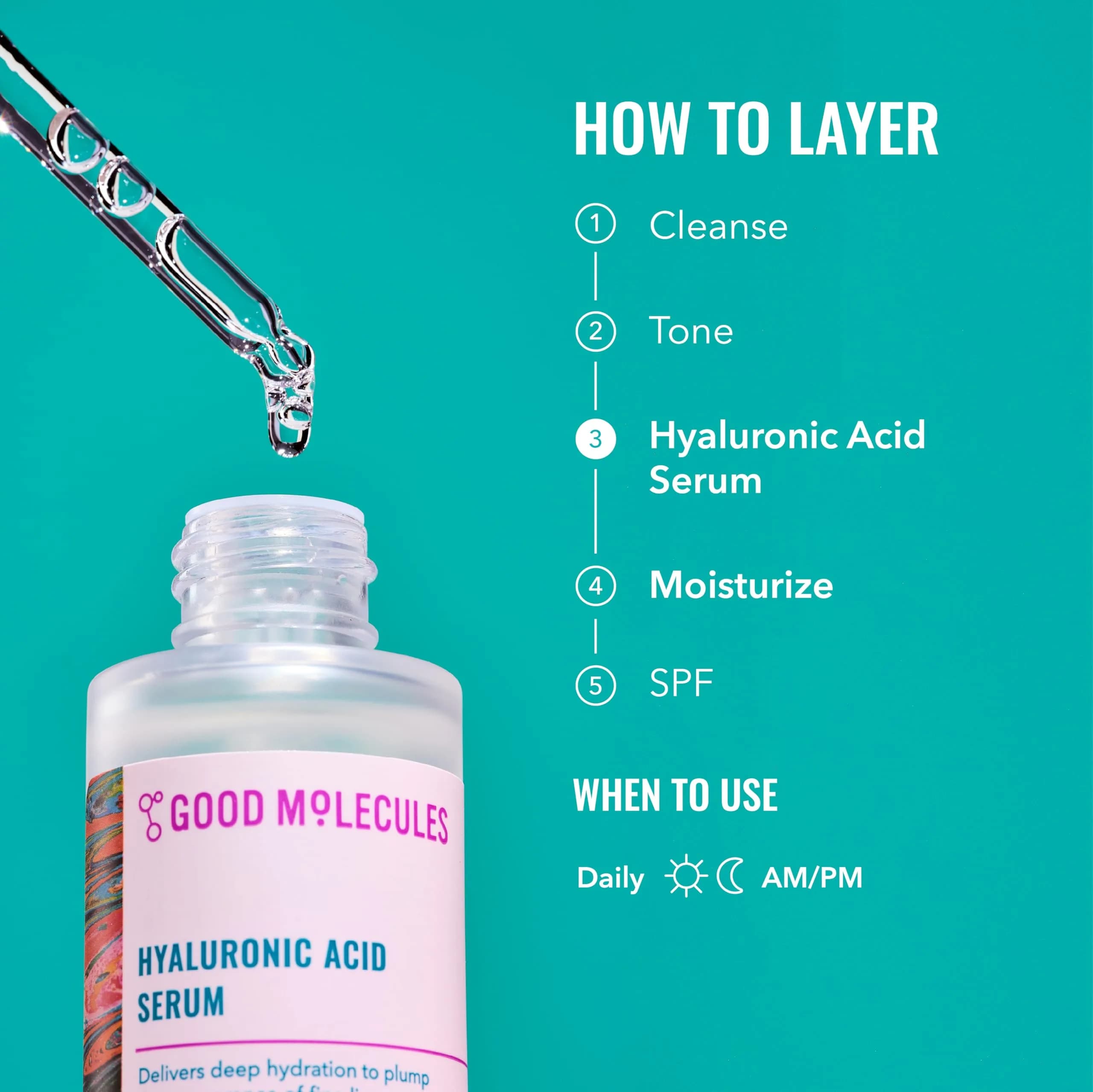 Good Molecules Hyaluronic Acid Serum Pack of 3 – 90ml (3 x 1 Fl Oz) | Hydrates & Plumps Skin - view 5