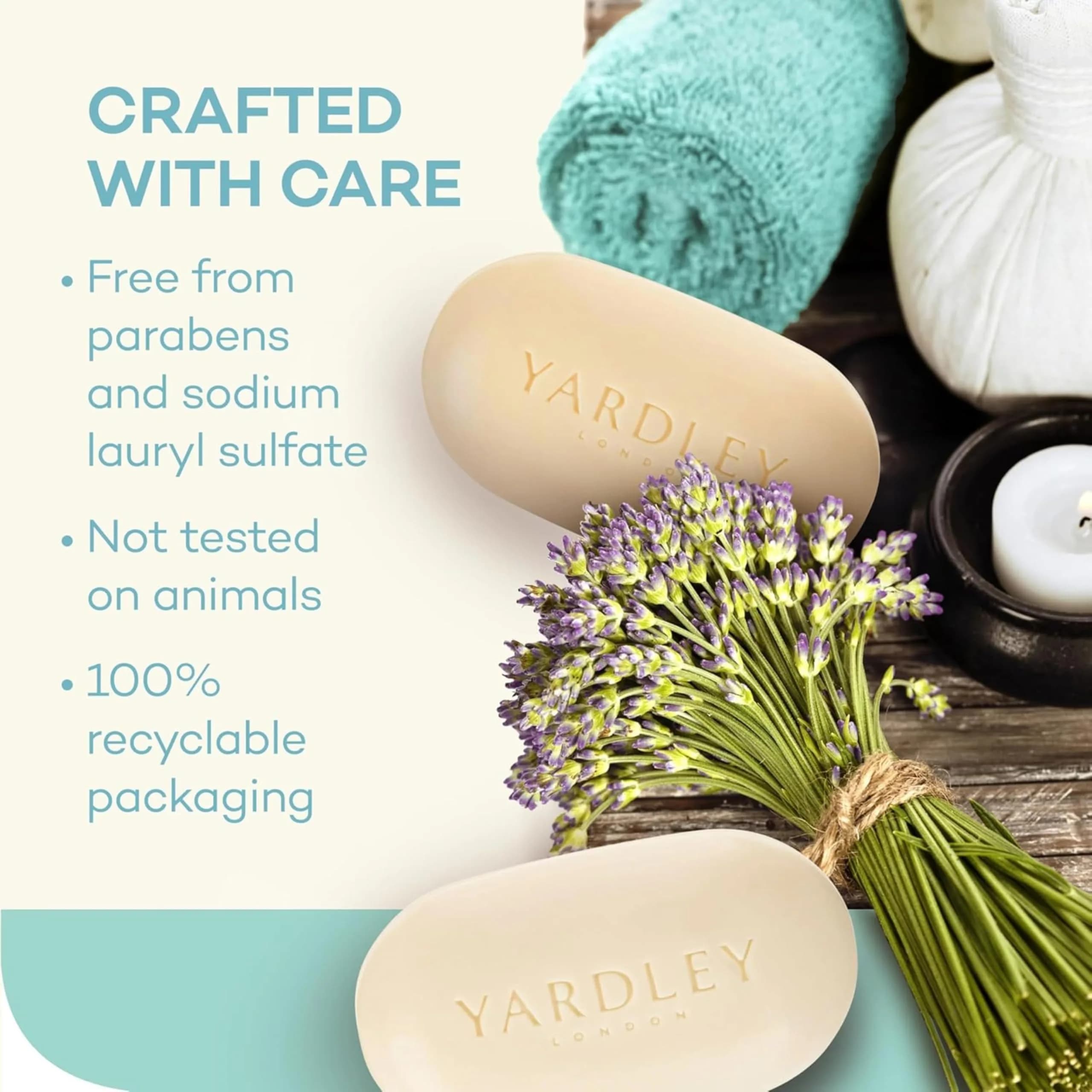Yardley London Moisturizing Bath Bar Soap for Sensitive Skin, Chamomile Flower 113g (4 Oz) | Gentle Plant-Based Ingredients - view 5