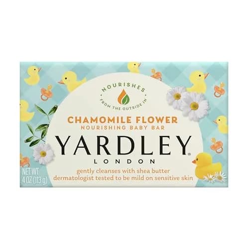 Yardley London Moisturizing Bath Bar Soap for Sensitive Skin, Chamomile Flower 113g (4 Oz) | Gentle Plant-Based Ingredients thumbnail 1