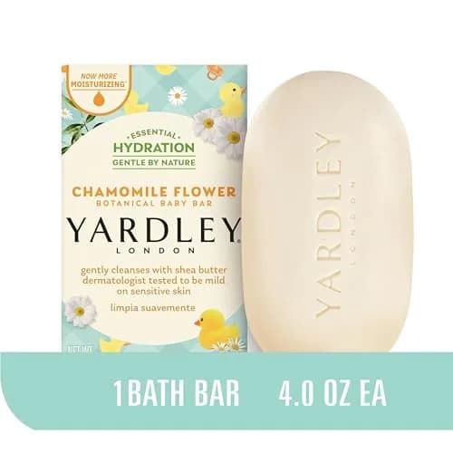 Yardley London Moisturizing Bath Bar Soap for Sensitive Skin, Chamomile Flower 113g (4 Oz) | Gentle Plant-Based Ingredients thumbnail 2