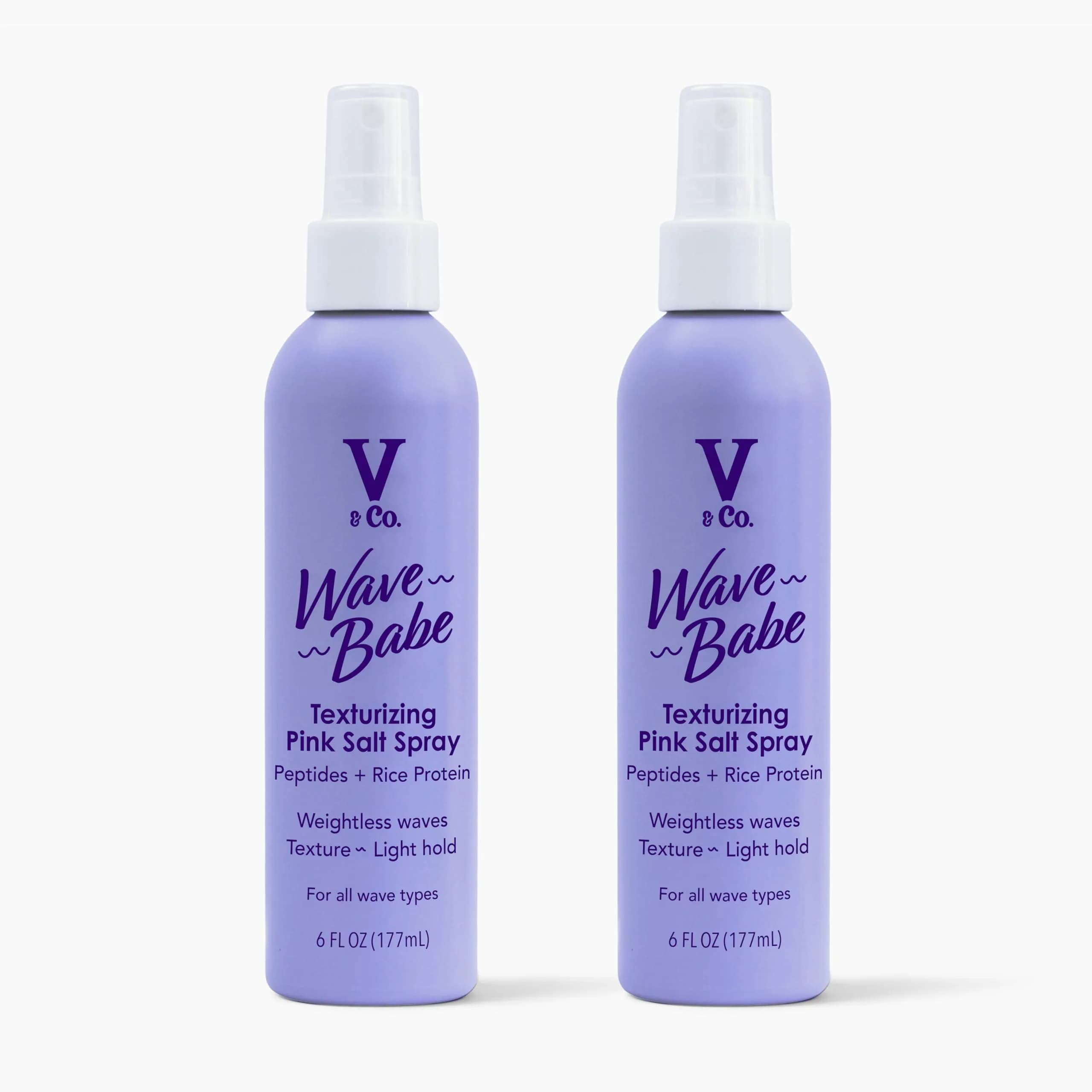 V&CO. Wave Babe Pink Salt Texturizing Spray 12 oz | Beach Wave & Volumizer for Wavy Hair