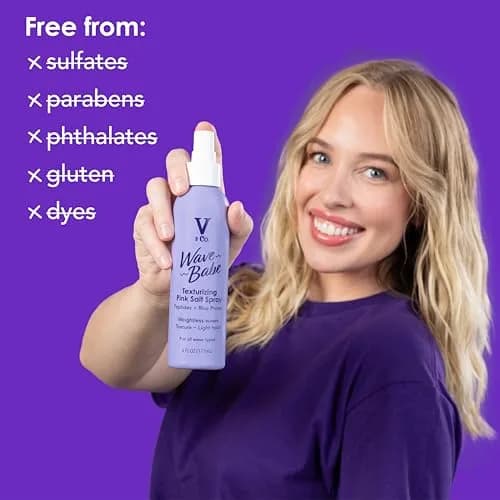 V&CO. Wave Babe Pink Salt Texturizing Spray 12 oz | Beach Wave & Volumizer for Wavy Hair thumbnail 4
