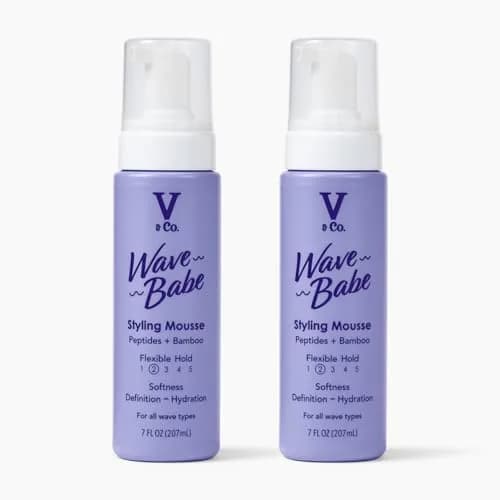 V&Co. Wave Babe Styling Mousse (2 Pack) – Lightweight Frizz Control & Volume for Wavy Hair thumbnail 1