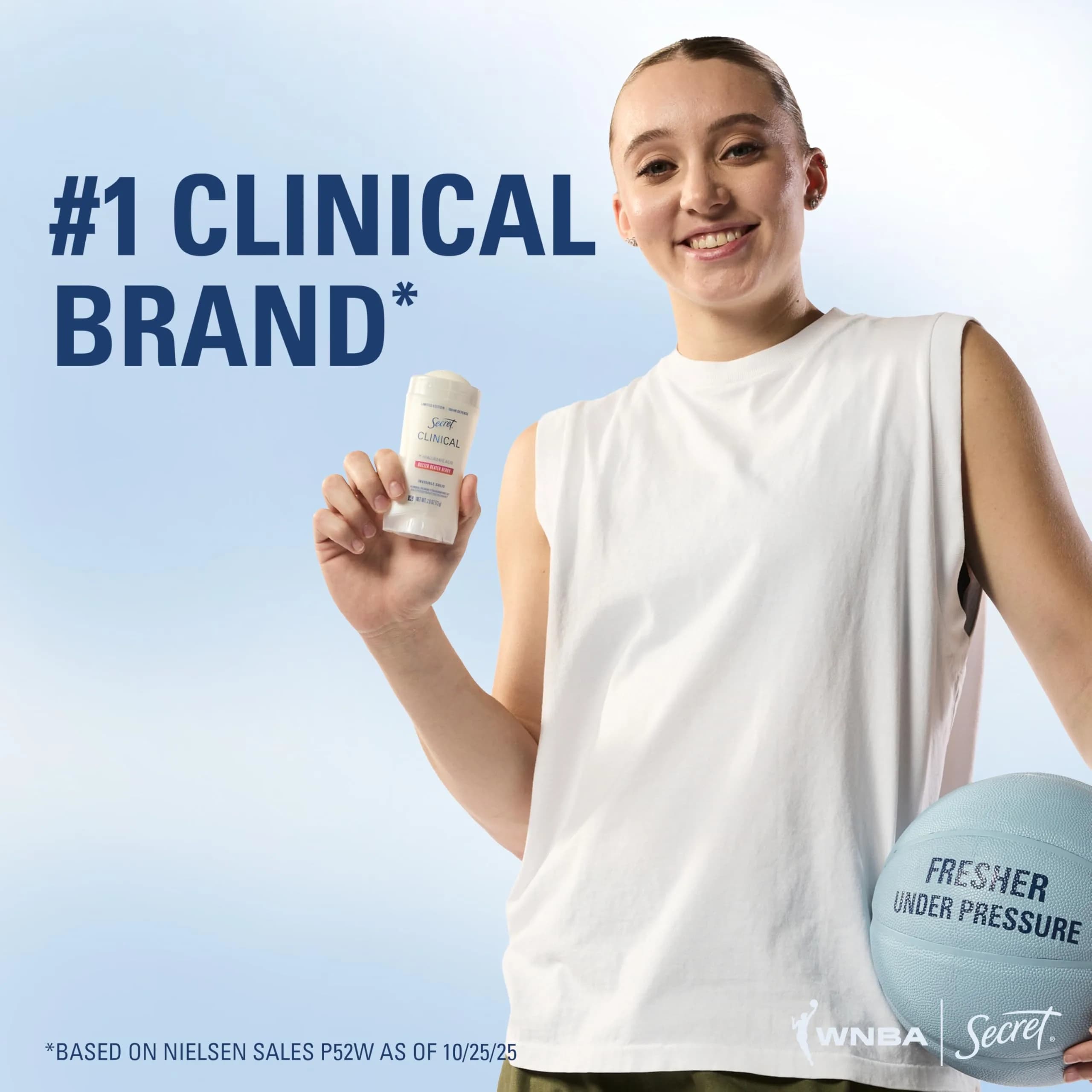 Secret Clinical Strength Invisible Solid Antiperspirant Deodorant for Women, Paige Bueckers Edition, Buzzer Beater Berry Scent, 76.6g (2.6 oz) - view 5