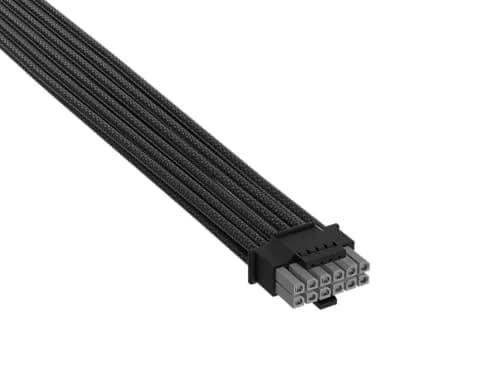 Corsair Elite Premium Individually Sleeved PCIe 12V-2x6 to PCIe 12V-2x6 600W PSU Cable – Triple-Mesh Paracord Sleeve, Low-Profile Cable Combs, Compatible with 12V-2x6 PSUs – Black thumbnail 2