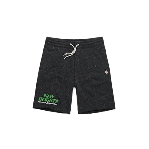 New Heights Men’s Classic Logo Sweat Shorts | Relaxed Fit, Cotton Blend, Charcoal, X-Large thumbnail 1
